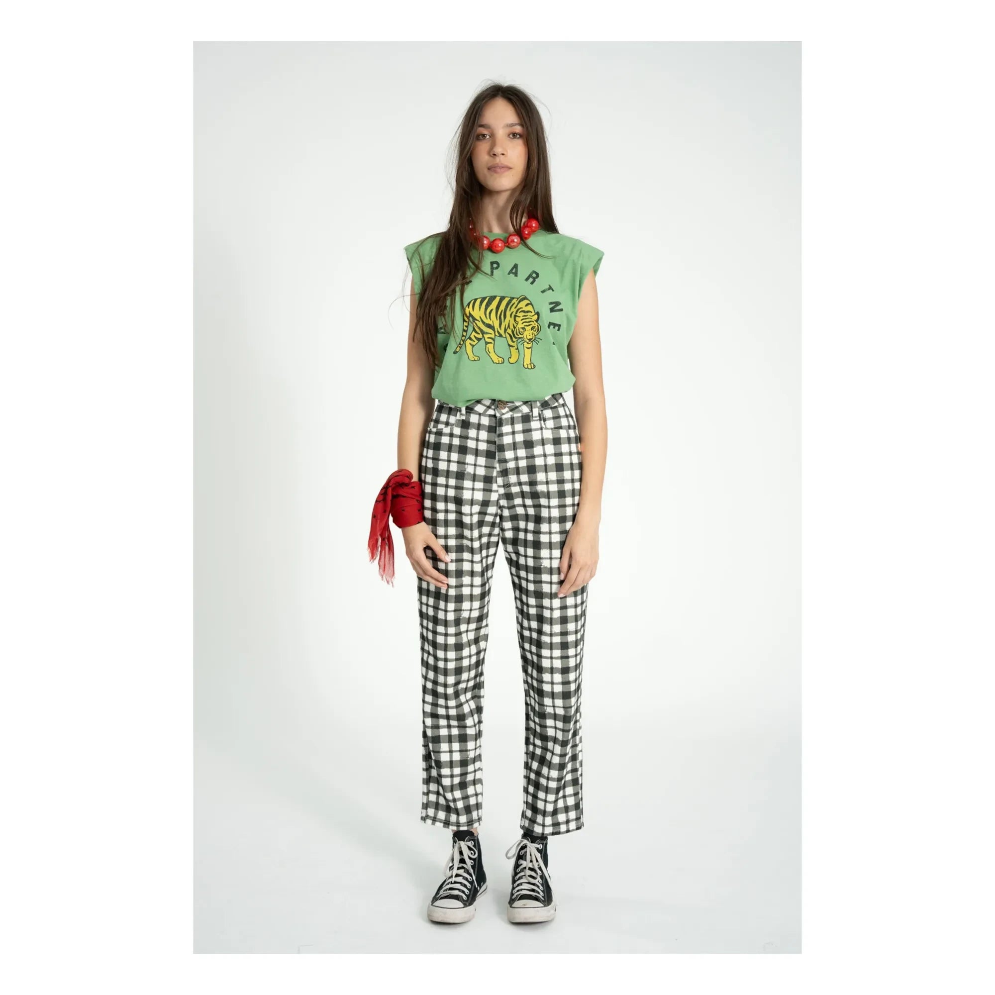 Sisters Department - Camiseta Alicia de Algodón con Hombreras | Verde