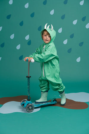 Dinoski - Traje de chaqueta y peto de lluvia con diseño de dinosaurio Spike - 1-2 AÑOS
