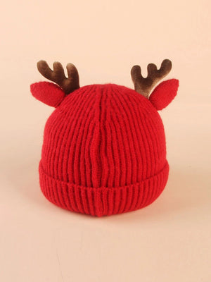 Dinossi - Gorro para niños con cuernos y orejas de ciervo, rojo