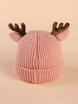 Dinossi - Gorro de punto rosa con cuernos y orejas de ciervo para niños