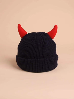 Dinossi - Gorro Negro de Niño con Cuernos Rojos