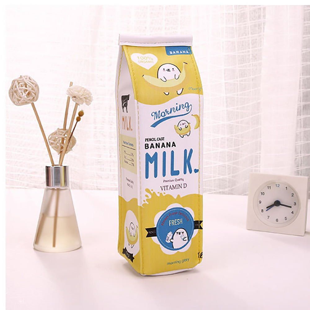 Dinossi - Estuche para lápices con forma de cartón de leche de plátano perfumado