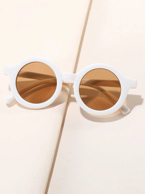Dinossi - Gafas de sol redondas blancas sostenibles para niños