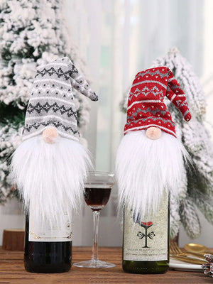 Dinossi - Vestido de tapa de botella de vino de duende navideño