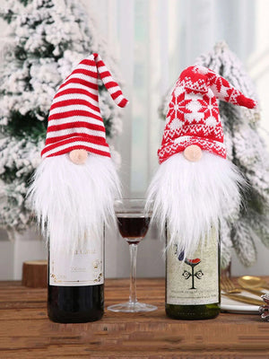 Dinossi - Vestido de tapa de botella de vino de duende navideño