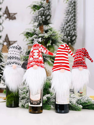 Dinossi - Vestido de tapa de botella de vino de duende navideño