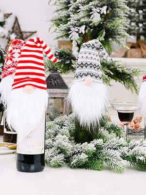 Dinossi - Vestido de tapa de botella de vino de duende navideño