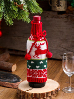 Dinossi - Vestido de botella de vino de punto de diseño especial de Navidad