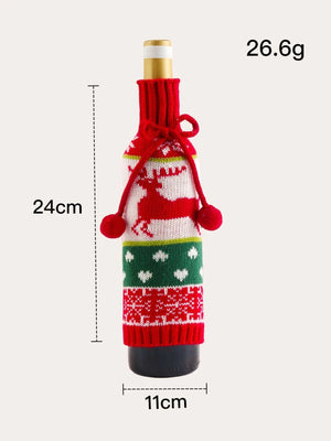 Dinossi - Vestido de botella de vino de punto de diseño especial de Navidad