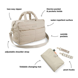 Done by Deer Quilted Changing Bag - Sand-Changing Bags-Sand- | Natural Baby Shower