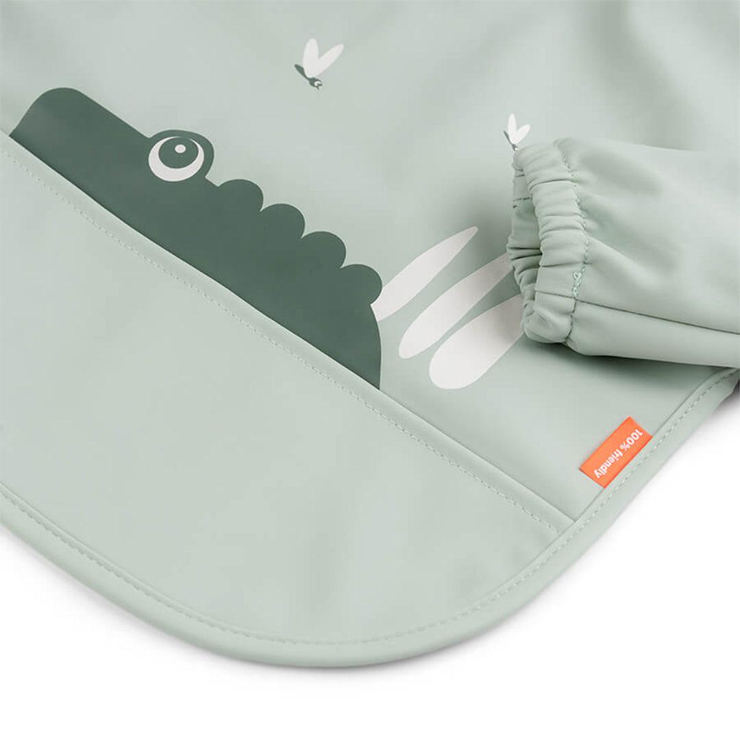 Done by Deer Sleeved Pocket Bib - Green - Croco-Bibs-Green- | Natural Baby Shower