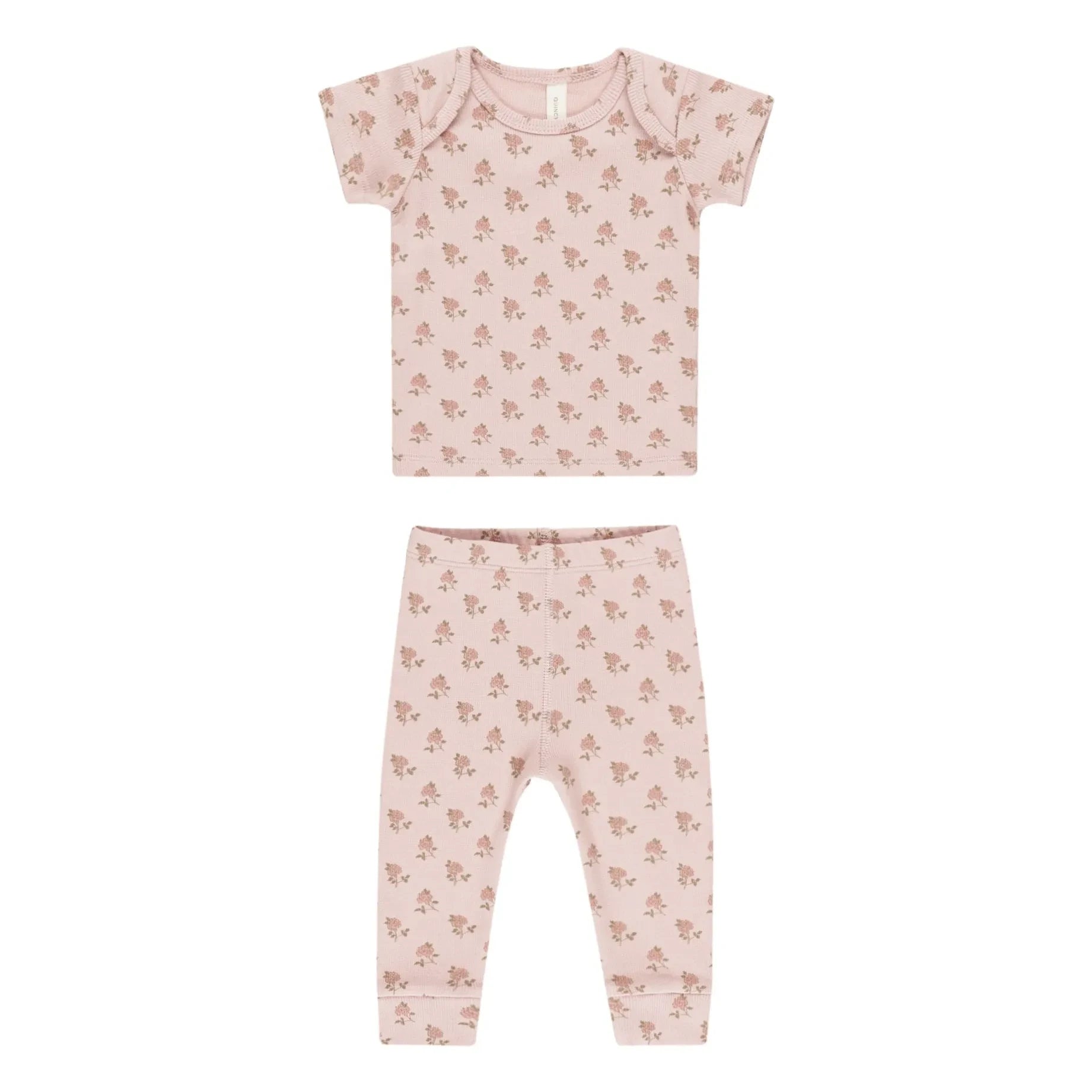 Quincy Mae - Conjunto de camiseta y leggings con rosas | Rosa