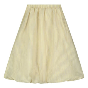 Tangerine - Falda Midi Abullonada Rayada | Amarillo pálido