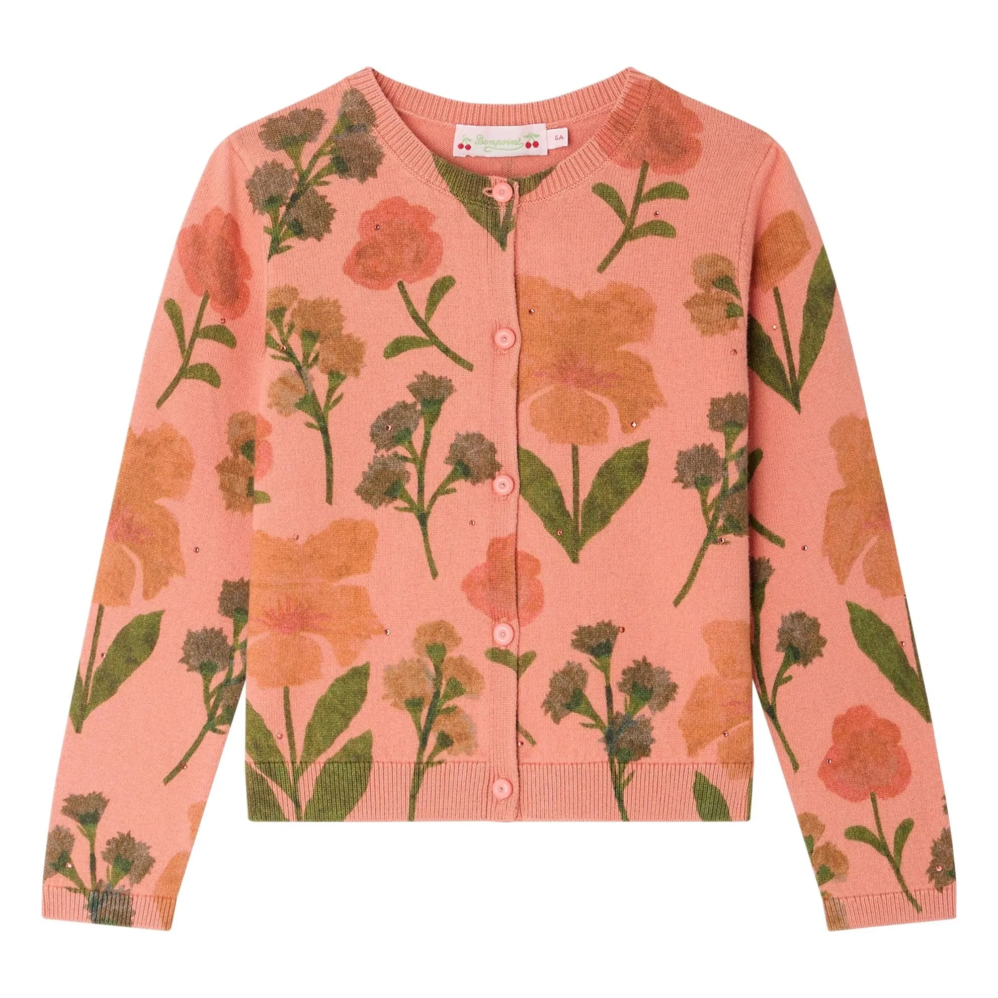 Bonpoint - Cárdigan de Algodón Orgánico Mina Fleuri | Rosa