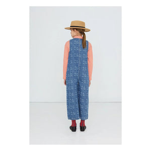 Tinycottons - Çiçekli Denim Salopet | Mavi