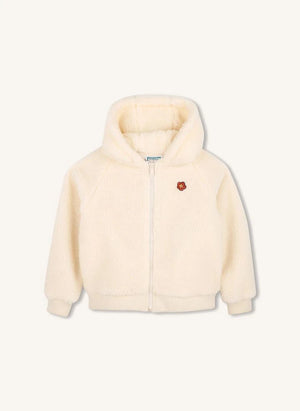 Kenzo - Sudadera con cremallera de lana con estampado de flores | Blanco