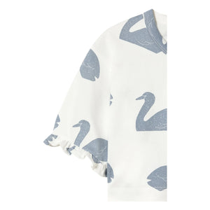 Tinycottons - Camiseta cisnes de algodón orgánico | Blanco