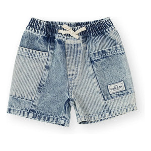 Goldie + Ace - Pantalones cortos vaqueros a rayas | Azul