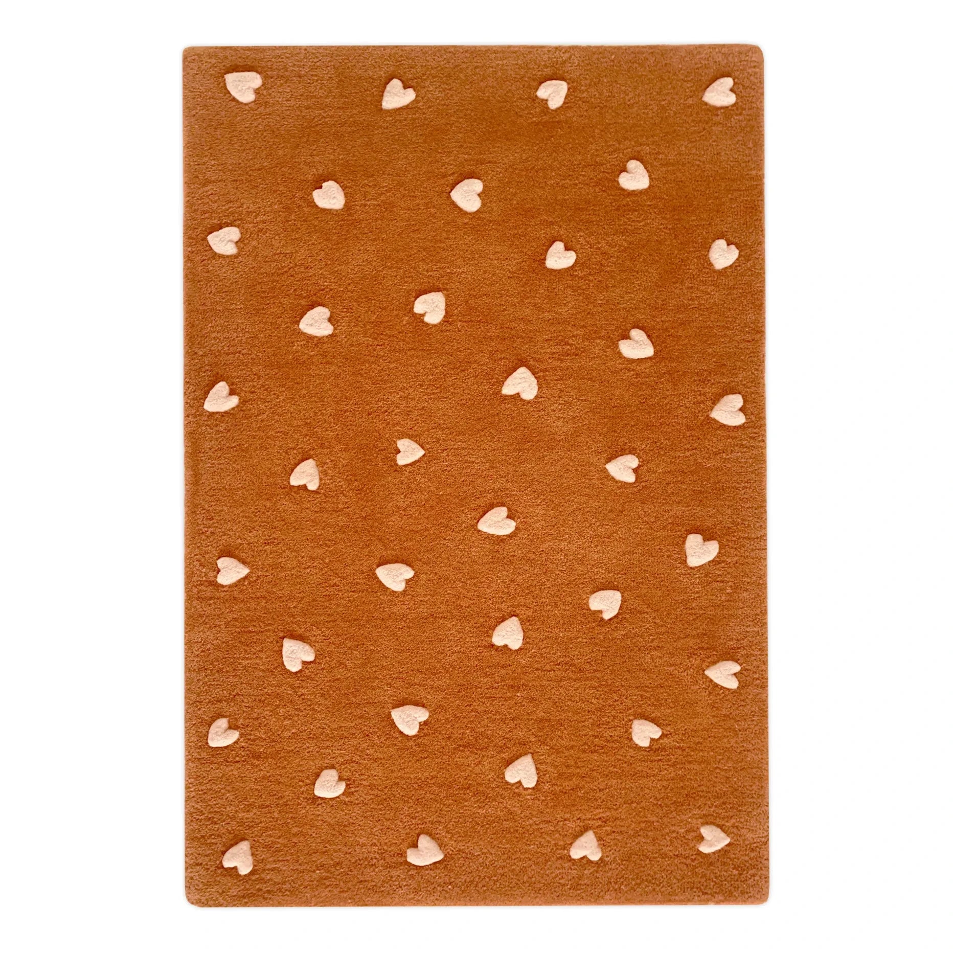 Maison Deux - Alfombra de lana con forma de corazón | Marrón