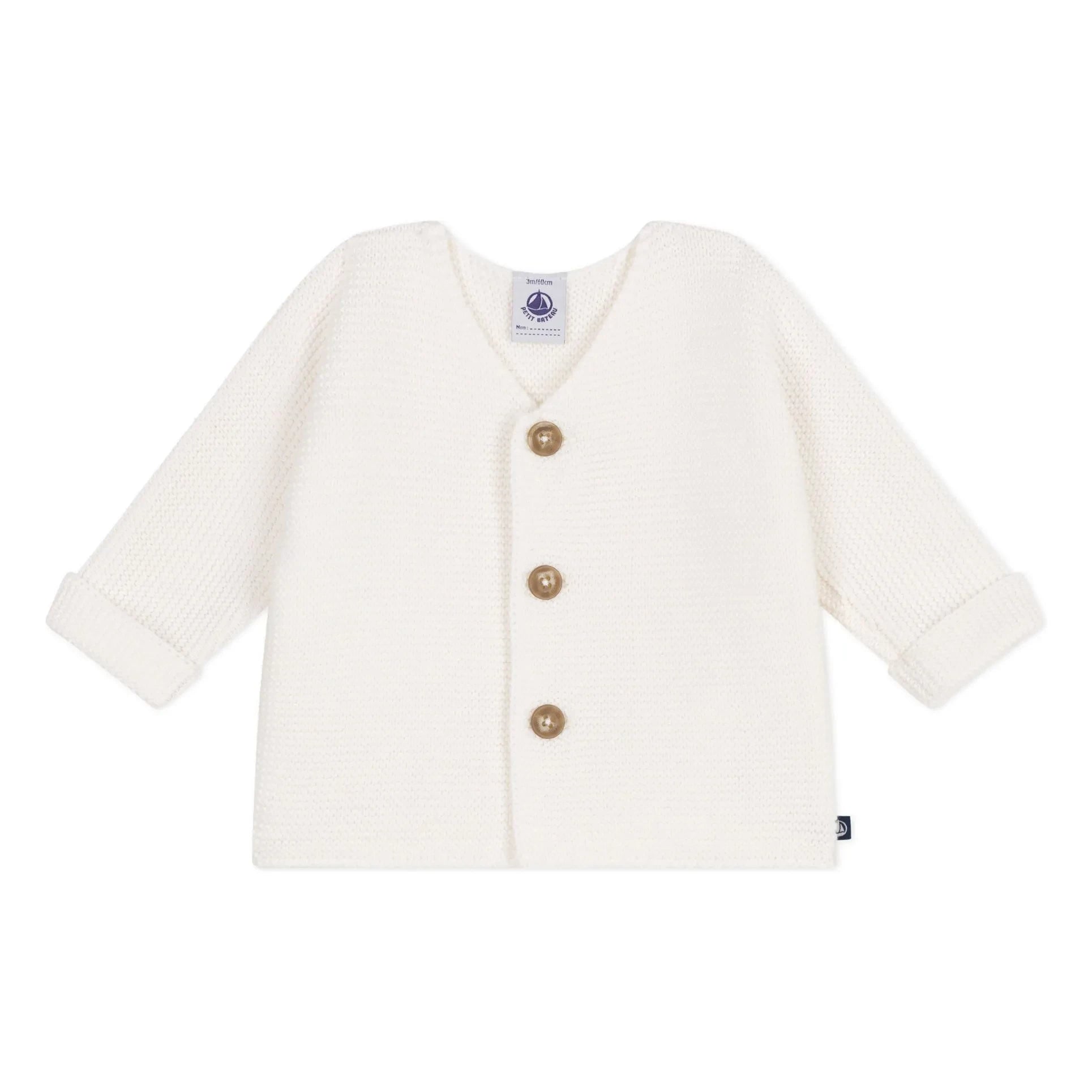 Petit Bateau - Cárdigan de algodón orgánico Barby | Blanco