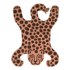 Ferm Living Kids - Alfombra leopardo tufted Safari 160x118 cm | Rojo ladrillo
