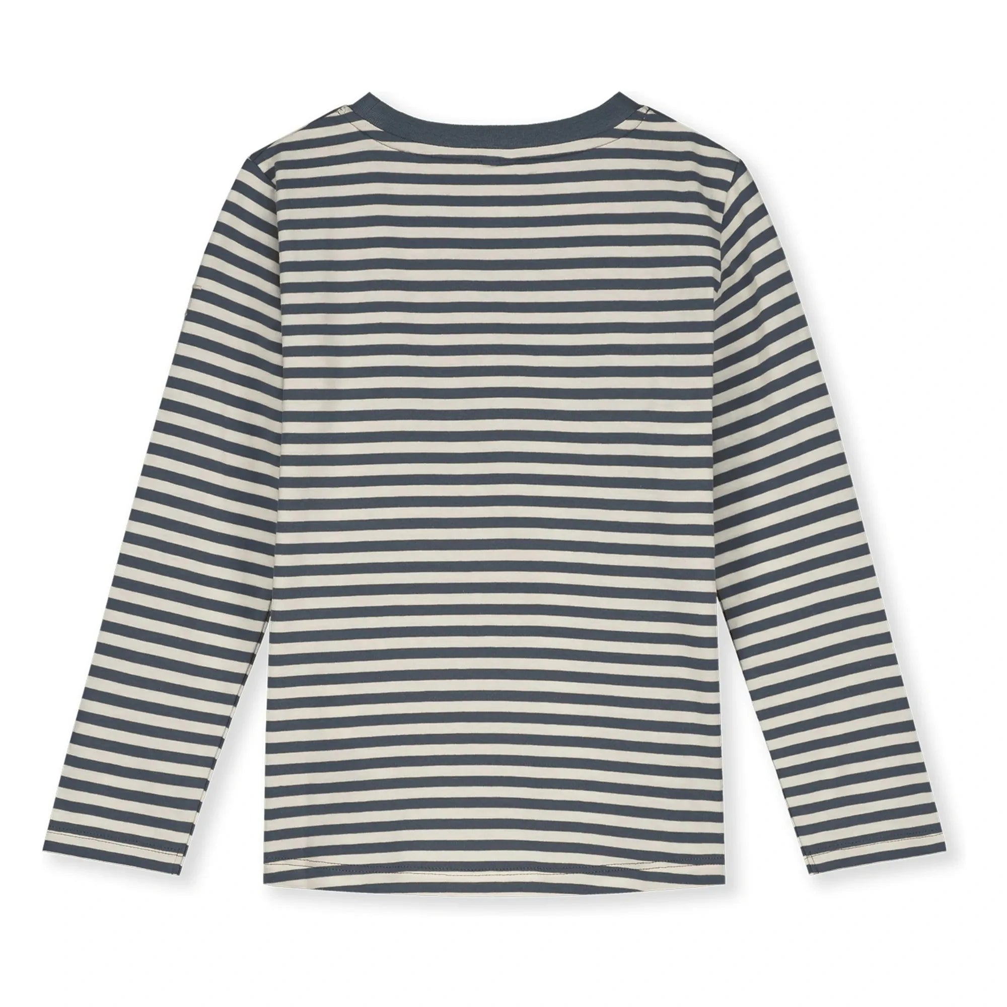 Gray Label - Camiseta de Algodón Orgánico a Rayas | Gris azulado