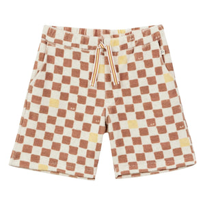 Arsène et Les Pipelettes - Pantalones cortos bermudas de rizo Damier | Marrón