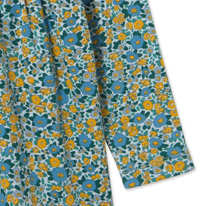 Tinycottons - Vestido floral de pana de algodón orgánico | Azul