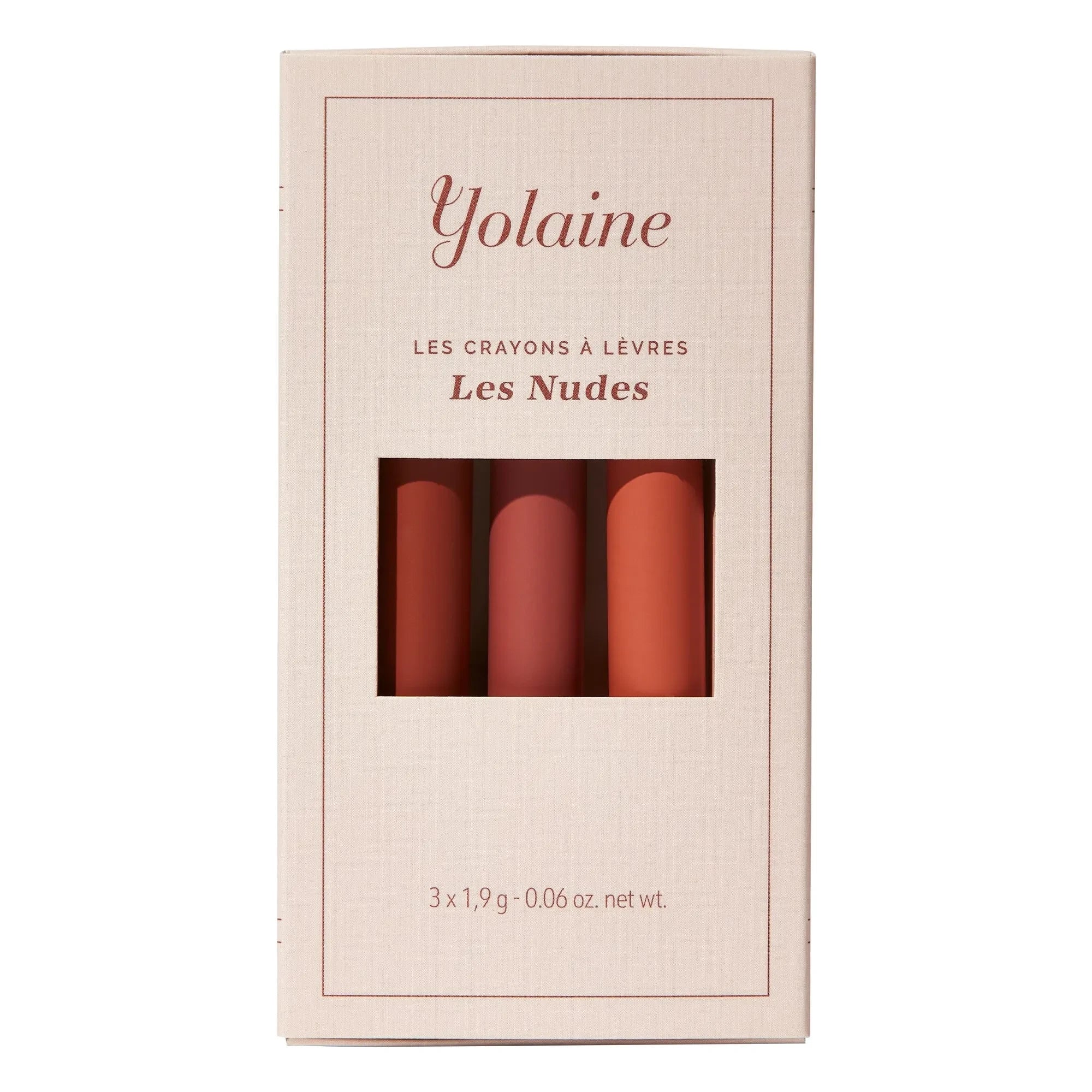 YOLAINE - Lápices Labiales - Tonos Nude - Set de 3