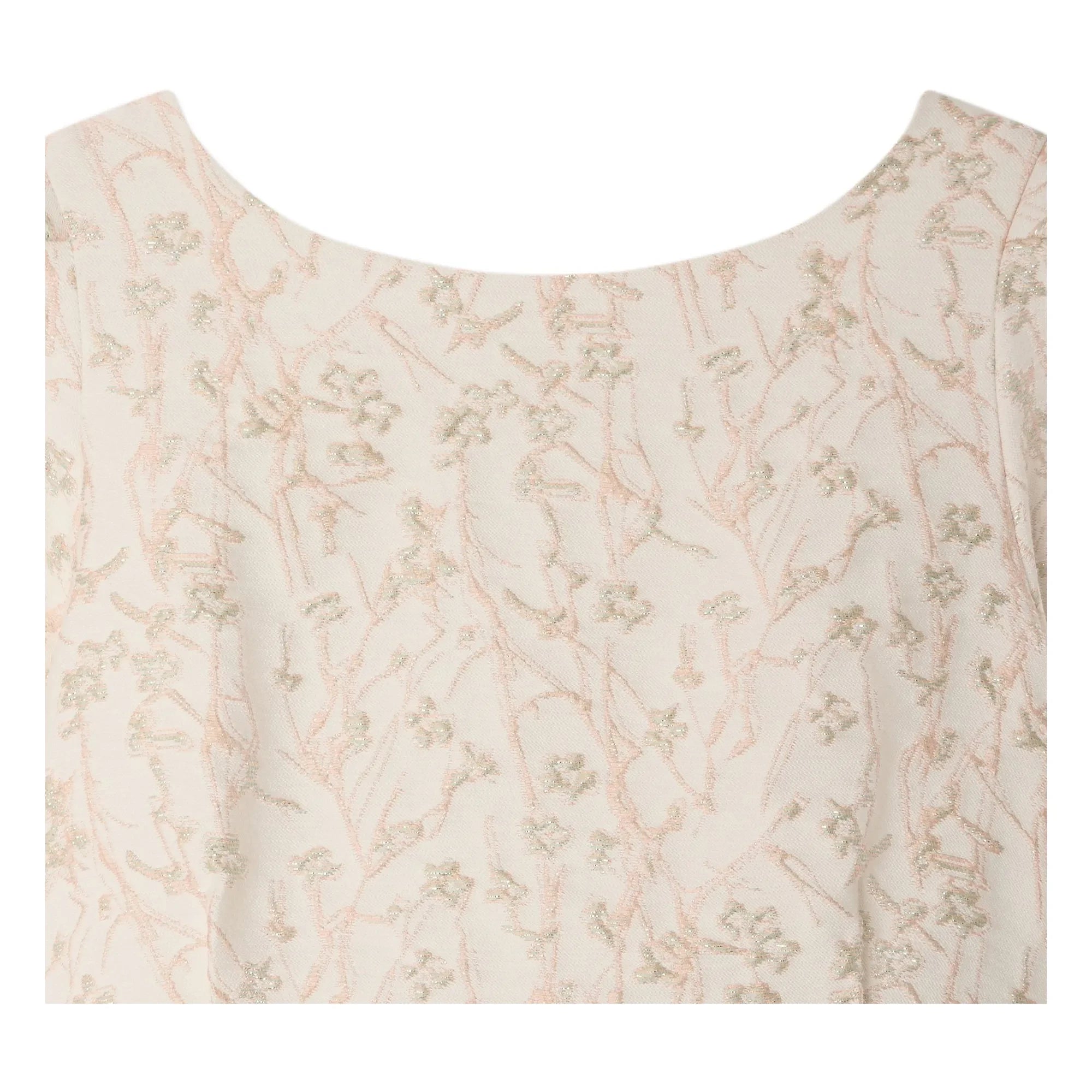 Bonpoint - Vestido Bordado Lilibet Fleurie | Crudo