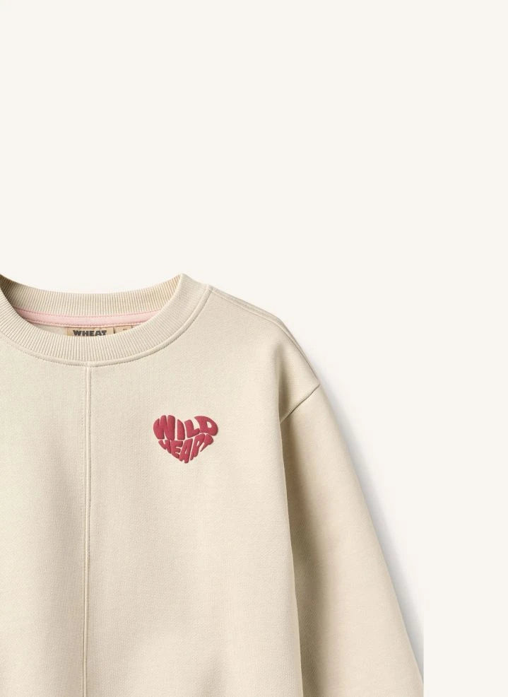 Wheat - Sudadera Emerson Corazón Algodón Orgánico | Marfil