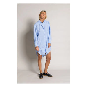 Smallable Woman - Vestido Camisero Rayado Lydie | Azul Claro