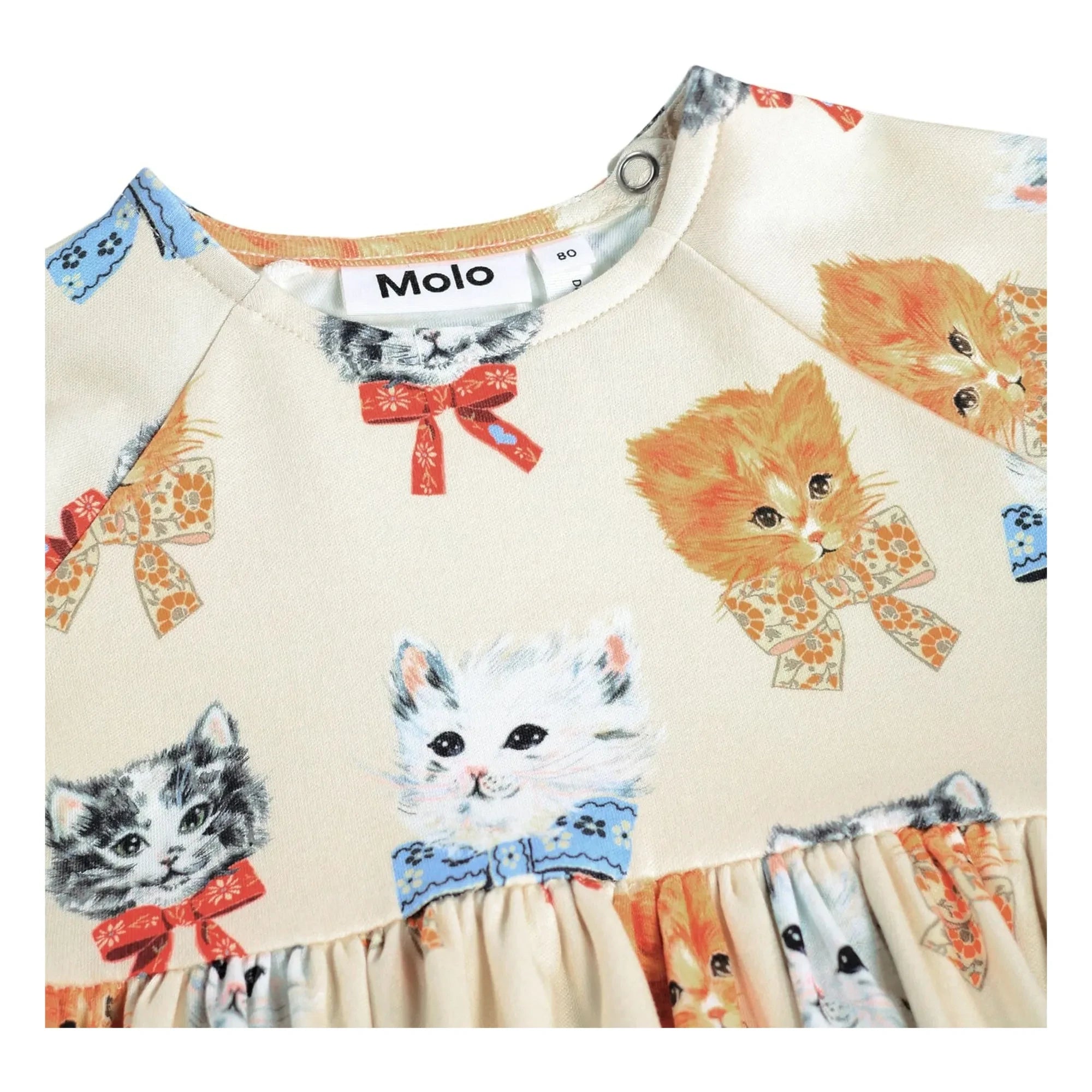 Molo - Vestido de algodón orgánico Charmaines Chats | Blanco