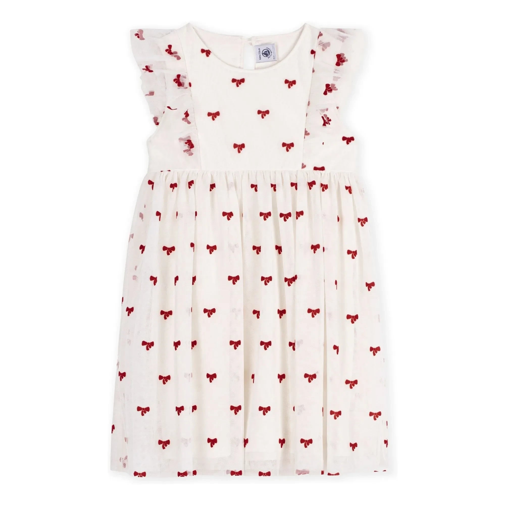 Petit Bateau - Vestido con nudo de tul | Crudo