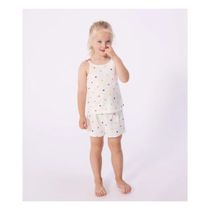 Petit Bateau - Camiseta corta de pijama estampada de corazones | Blanco