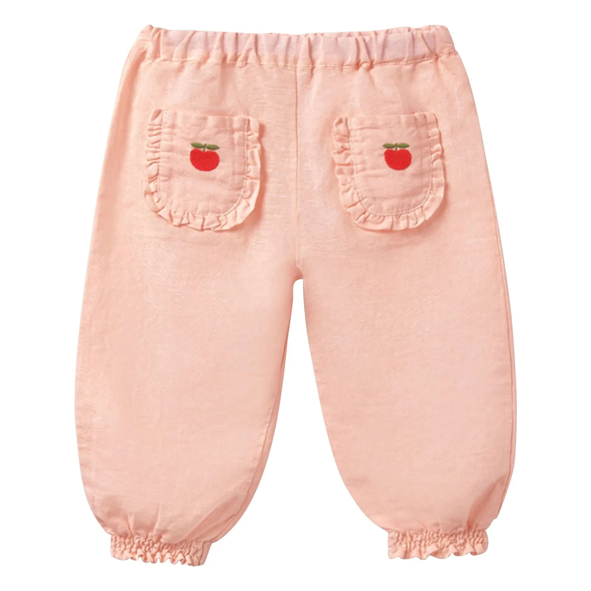 Cozmo - Pantalones con tirantes de lino | Rosa empolvado