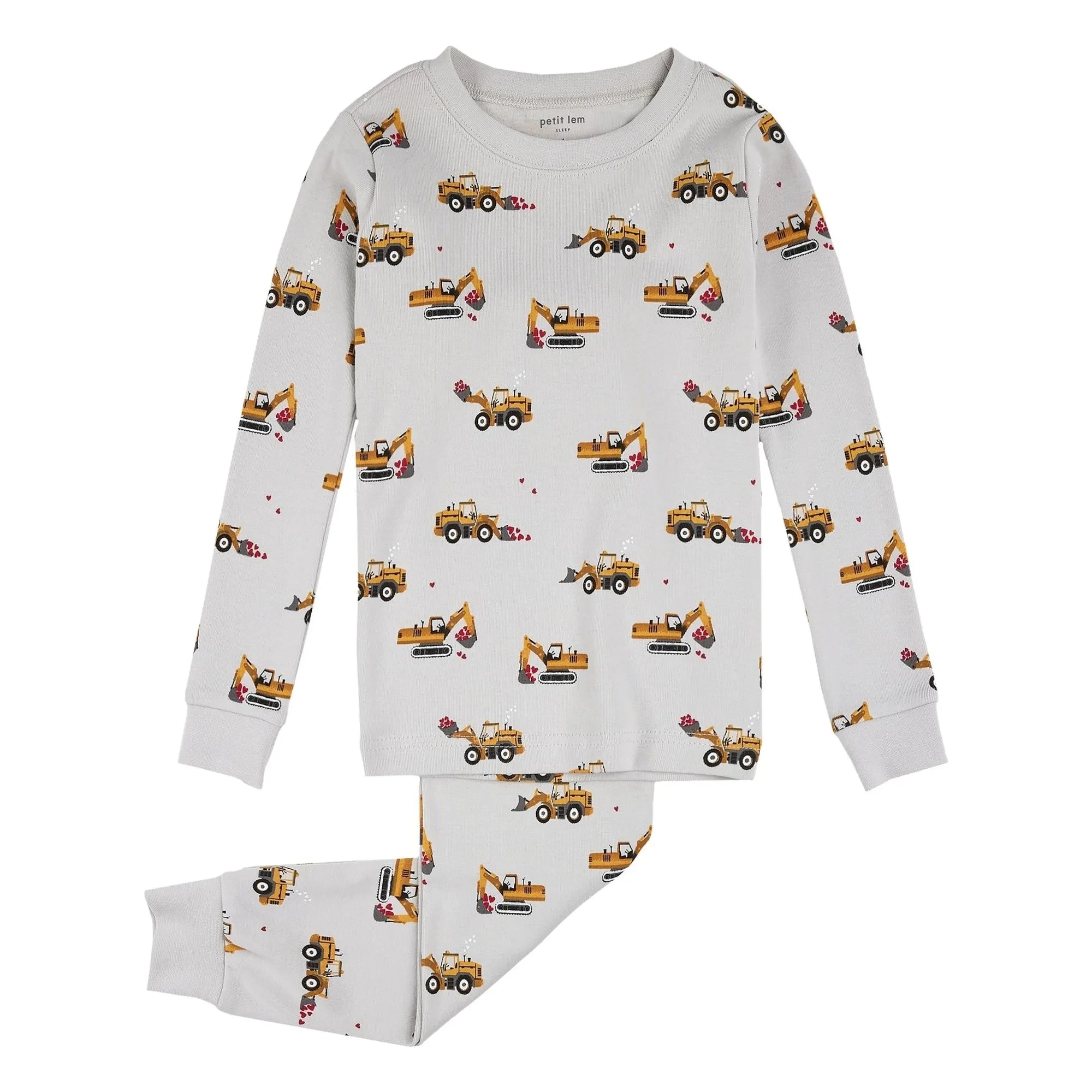Petit Lem - Pijama excavadora de algodón orgánico | Gris