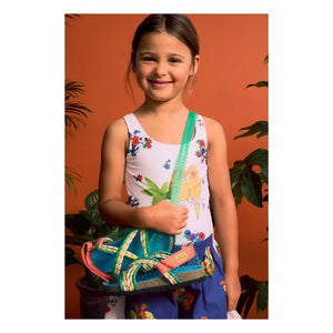 Maison Mangostan - Bañador con estampado de pájaros | Blanco
