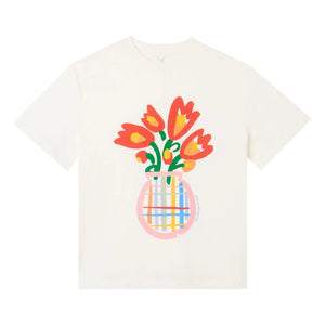 Stella McCartney Kids - Camiseta de algodón orgánico con ramillete de flores | Marfil