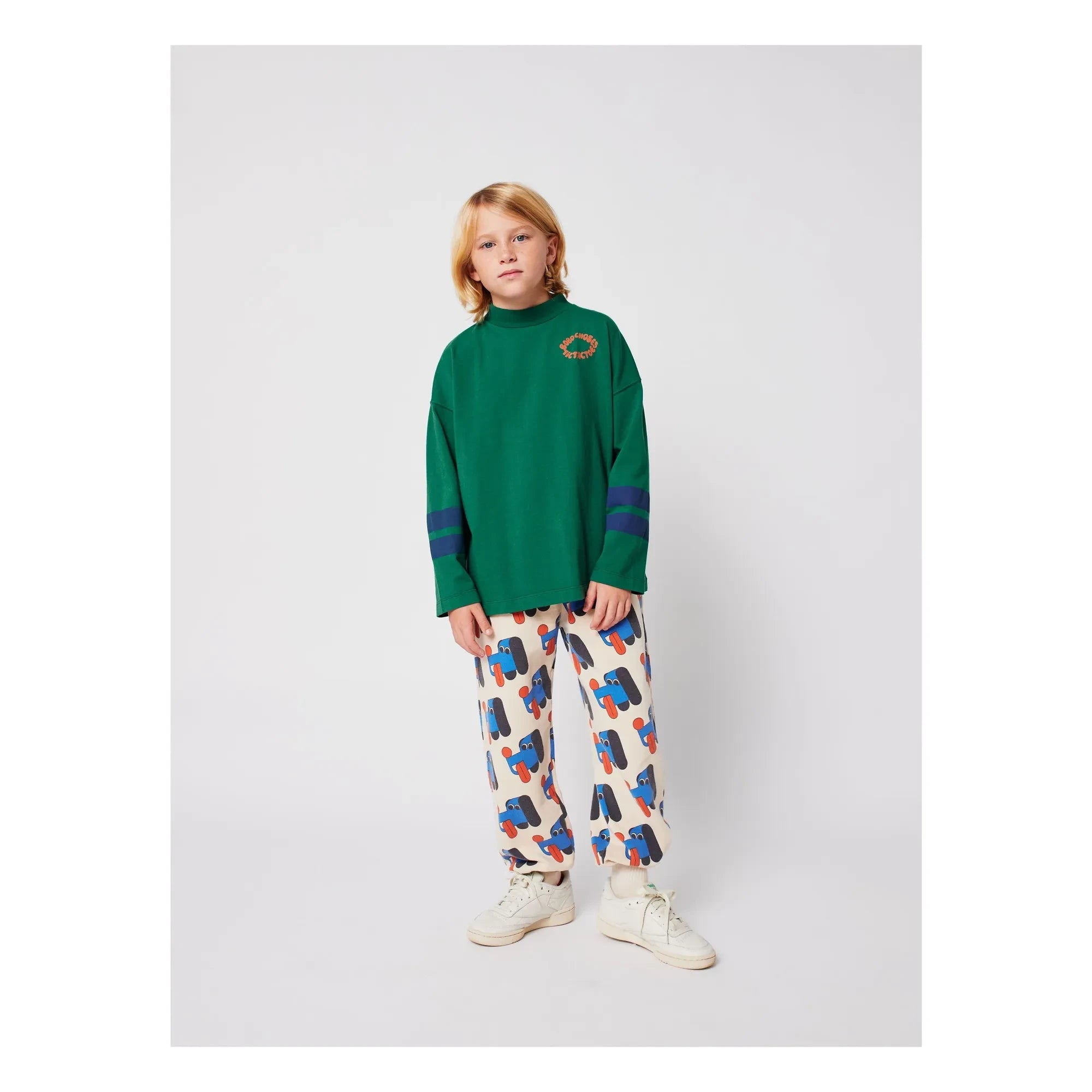 Bobo Choses - Camiseta de cuello alto de algodón orgánico Tic Tac Toe | Verde