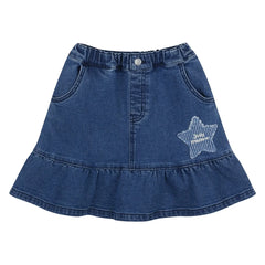 Jelly Mallow - Falda denim azul con volantes