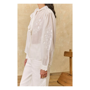 Louise Misha - Blusa Cora de Algodón Orgánico | Blanco
