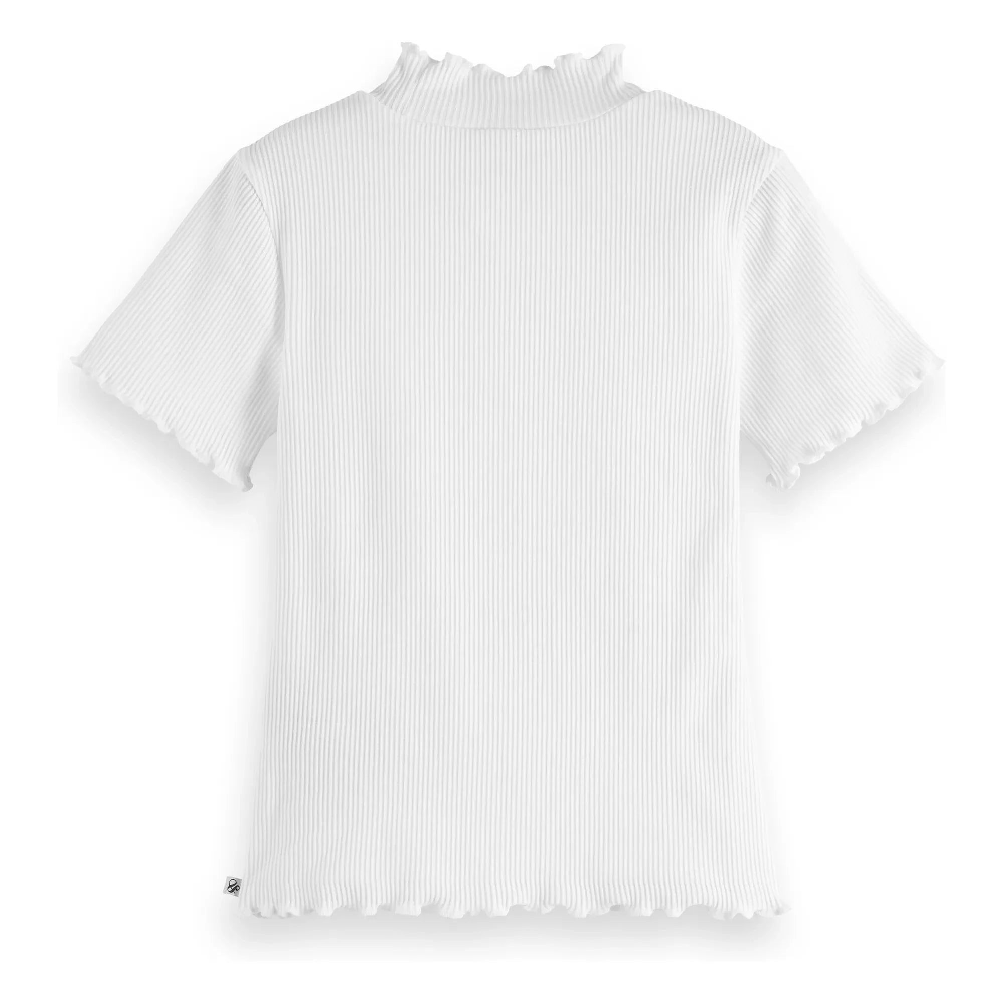 Scotch & Soda - Camiseta acanalada de algodón orgánico | Blanca