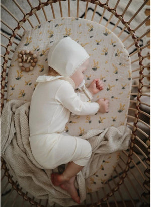 Bermbach Handcrafted - Cuna Lola y Emil para Cuna Cama Ovalada de Algodón Orgánico | Blanco