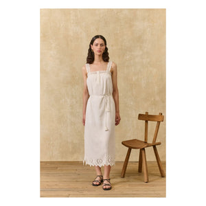 Louise Misha - Vestido de algodón orgánico Madera | Crudo