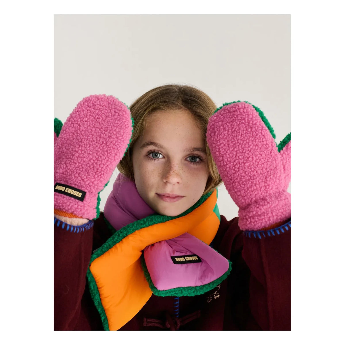 Bobo Choses - Guantes de sherpa de fibra reciclada | Rosa