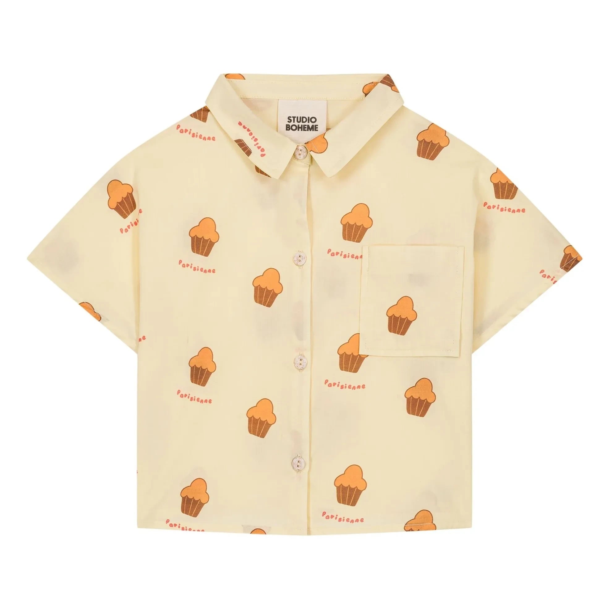 Studio Bohème - Camisa de algodón orgánico Voile Brioches | Amarillo claro