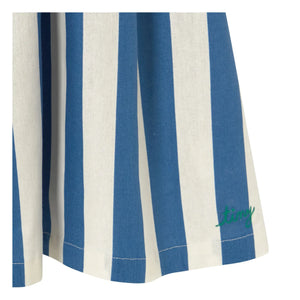 Tinycottons - Vestido palabra de honor de lino a rayas | Azul