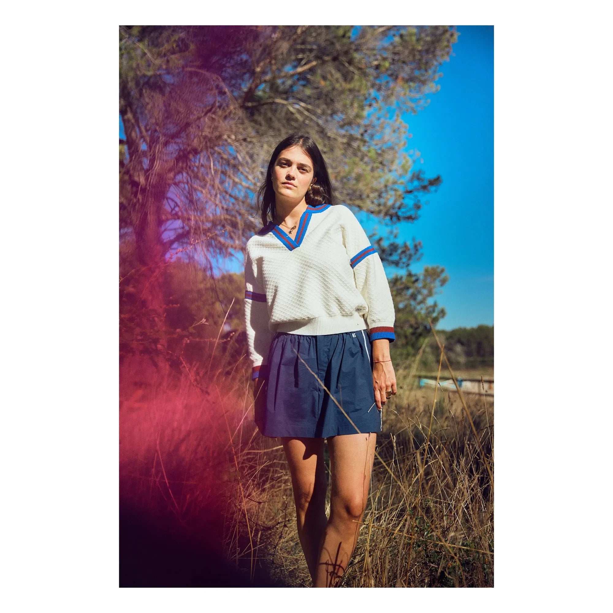 Indee - Minifalda bordada Vasislas | Azul marino