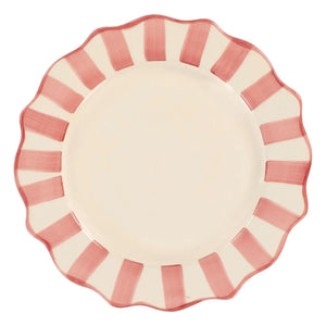 Anna + Nina - Plato de rayas - 27 cm | Rosa
